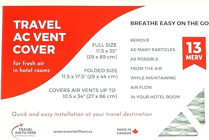 AC Vent Cover To Capture Small Particles, Reducing The Dust In Your Hotel Room In High Humidity Environment At Your Travel Destination.