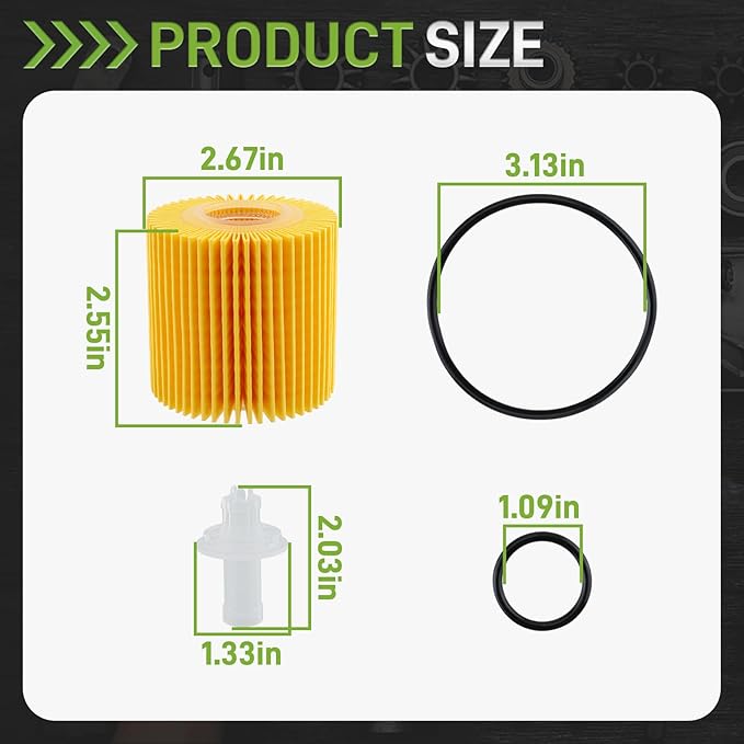 Engine Oil Filter - 6 Pack Compatible with Toyota Camry 2007-2017, Lexus, Scion, RAV4, Highlander, Avalon, Tacoma, Sienna 04152-YZZA1 04152-31090 04152-YZZG1 04152-0V010