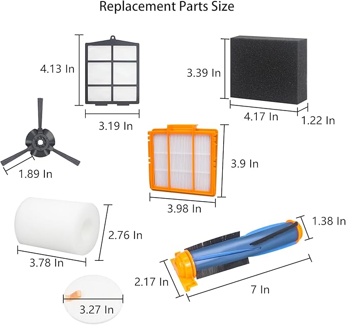 Replacement Parts for Shark RV2302AE IQ Robot Vacuum (15 Pack)