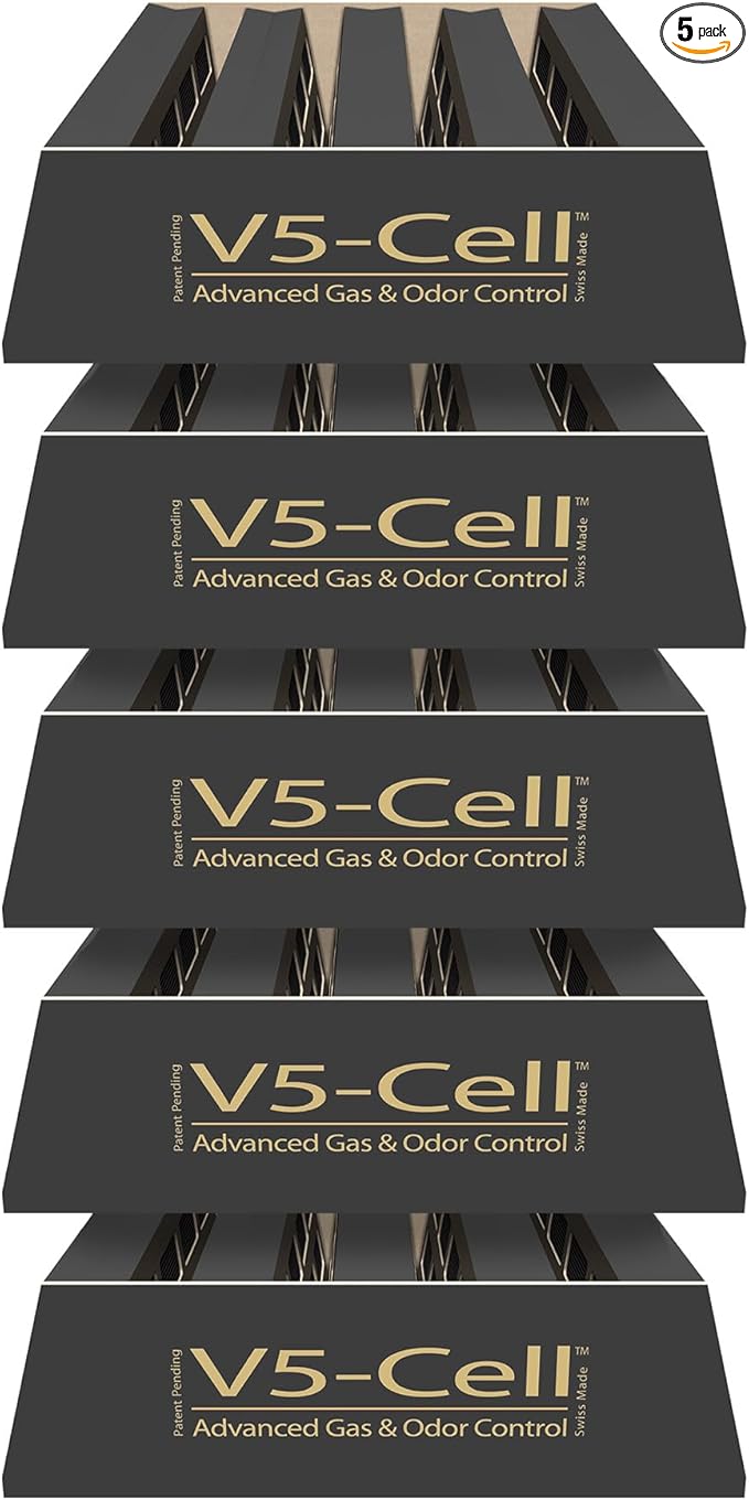 IQAir V5-Cell Filter 5Pk- Genuine Replacement Air Filter HealthPro Plus - Activated Carbon & Alumina Filter for Versatile Gas and Odor Control - Swiss Made Filters for Air Purifiers - 5 Pack