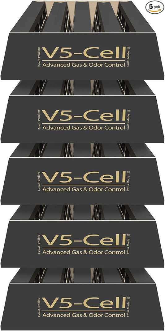 IQAir V5-Cell Filter 5Pk- Genuine Replacement Air Filter HealthPro Plus - Activated Carbon & Alumina Filter for Versatile Gas and Odor Control - Swiss Made Filters for Air Purifiers - 5 Pack