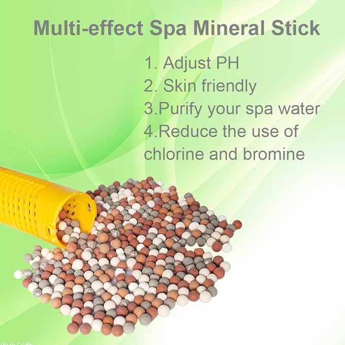 Spa in-Filter Mineral Sticks Parts for Hot Tub Filter Cartridge with 4 Months Lifetime Universal for Pool&Hot Tub to Keep Water Clear(Yellow,4PCS)