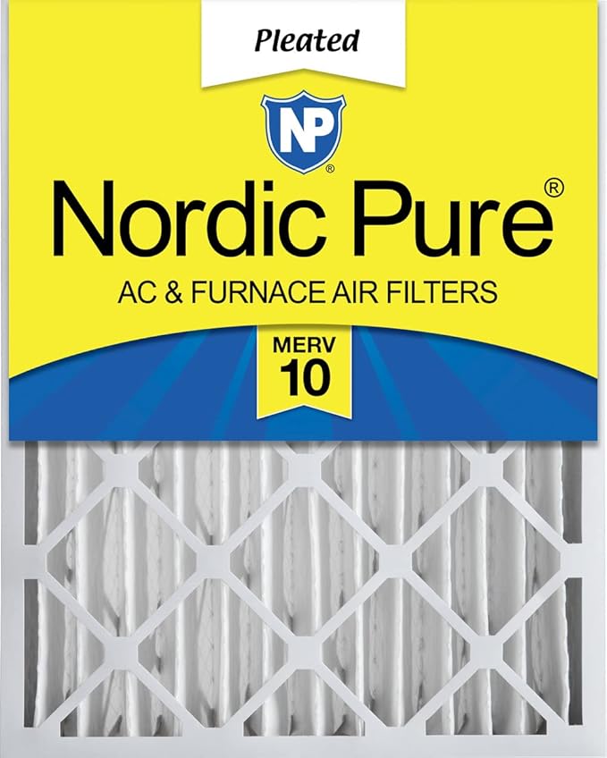Nordic Pure 20x24x4 (Actual Size: 19 3/8 x 23 3/8 x 3 5/8) Pleated MERV 10 Air Filter 1 Pack