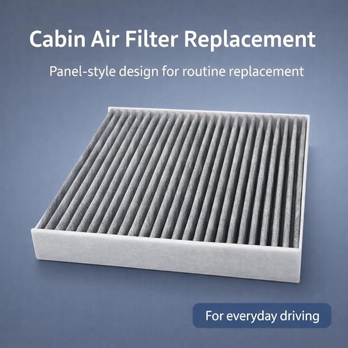 Cabin Air Filter Replacement for Hyundai and for Kia Models, Fiber Media, Panel Style, Fits Elantra Sonata Tucson Kona Santa Fe Sportage Sorento EV6 EV9 BI-TRUST XDC00039