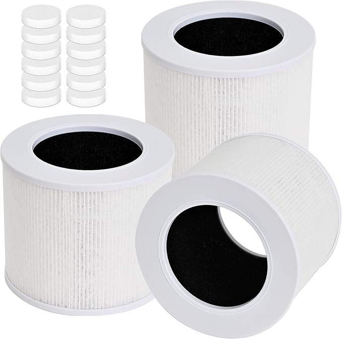3 Pack Core Mini Filter H13 True HEPA Filters Replacement for LEVOIT Core Mini Core Mini-P Air Purifier,3-in-1 H13 True Filter Replacement,High-Efficiency Activated Carbon,Replace Part Core Mini-RF