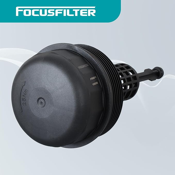 FOCUSFILTER CAP5610 Oil Filter Housing Cover, 26351-3C100 Cap & 26360-3C100 Relief Valve & 26352-3C100 Core, Compatible with for Hyundai Santa Fe 07-09 Sonata 06-09 Entourage 07-08 Veracruz 07-08