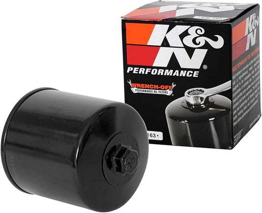 K&N Motorcycle Oil Filter: High Performance, Premium, Designed to be used with Synthetic or Conventional Oils, Wrench Off Nut: Fits Select BMW Motorcycles, KN-163