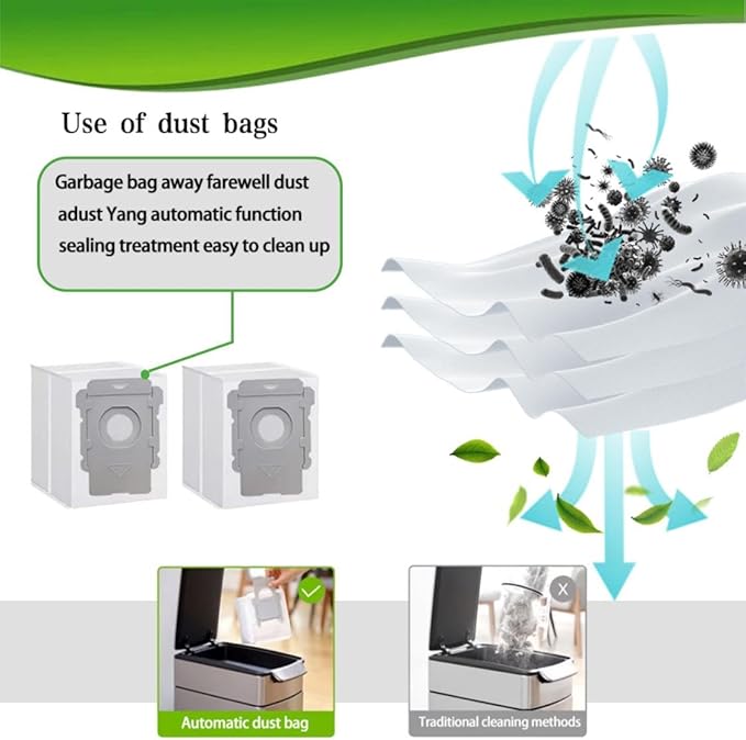 Replacement Parts Compatible with Roomba Combo j9+,Combo j7+/Plus Robot Vacuum Cleaner,1 Set of Multi-Surface Rubber Brush+4 Mopping Pads + 4 HEPA Filters &4 Side Brushes &4 Dust Bags