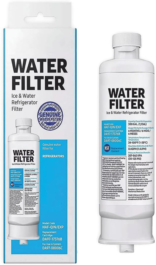 HAF-QIN/EXP DA97 Water Filter Replacement – Compatible with DA97-17376B – Carbon Block 99% Contaminant Reduction – Fresh Water & Ice – 6 Month Life 1 PACK