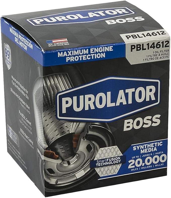 Purolator PBL14612 PurolatorBOSS Maximum Engine Protection Spin On Oil Filter Compatible With Nissan Altima, Rogue, Sentra, Murano, Versa, Maxima, Mazda 3, CX-5, CX-9, CX-30, 6, INFINITI QX60 and Q50