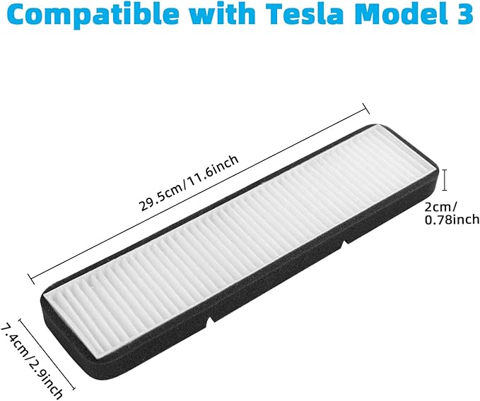 2PCS Air Intake Filter Replacement Compatible with Tesla Model 3 2017 2018 2019 2020 Accessories, Cabin & Inlet Air Filter, Passenger Compartment Air Filter Intake Accessories