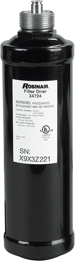 Robinair 34724 A/C Recycling Filter-Drier Spin-On Filter, Black