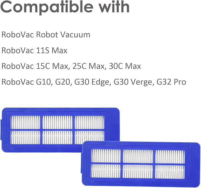 Replacement Parts Filters Compatible with Eufy RoboVac 11S Max, 15C Max, 30C Max, 25C Max, G20, G30 Verge, G30 Edge, G32 Pro Accessories Kit - 6 Pack (𝙉𝙊𝙏 𝙛𝙤𝙧 𝟏𝟏𝐒 / 𝗚𝟯𝟬 𝗛𝘆𝗯𝗿𝗶𝗱)