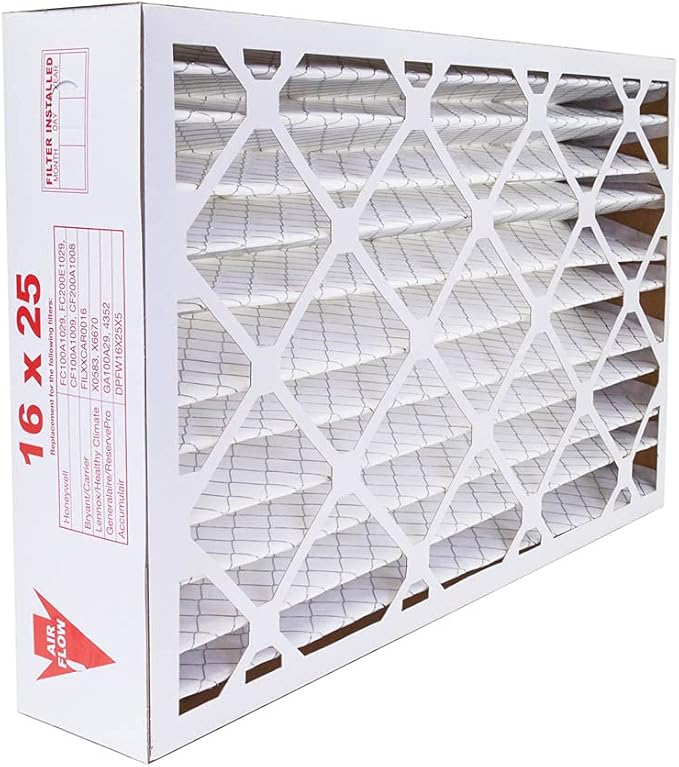 AIRx Filters 16x25x5 MERV 11 HVAC AC Furnace Air Filter Compatible Replacement With Lennox X0583 X6670 X6672, Allergy 2-Pack, Made in the USA