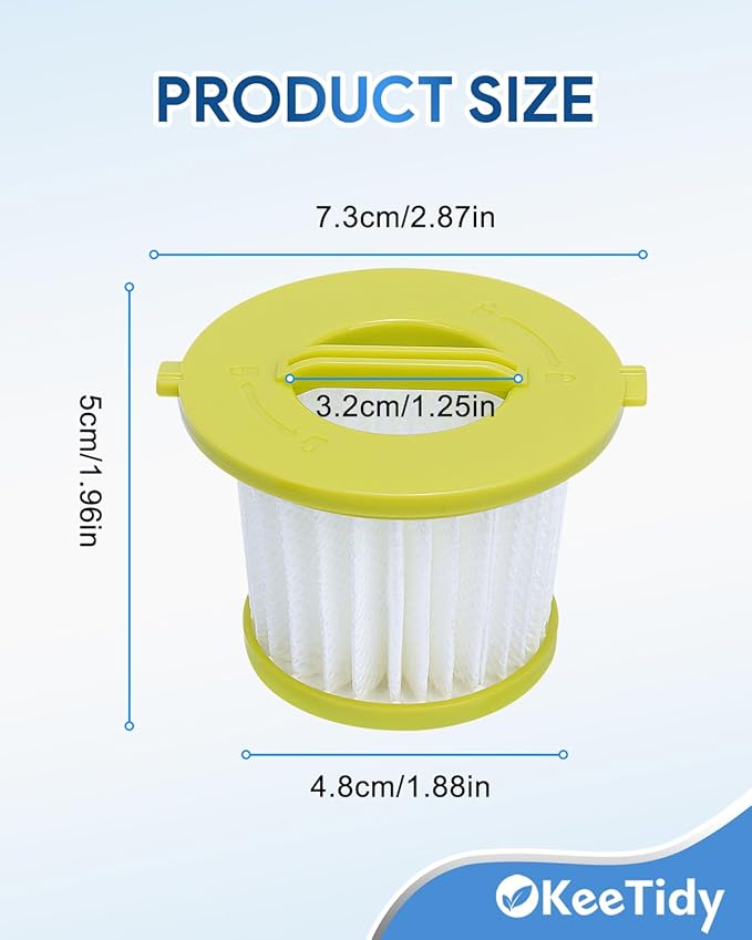 Replacement Vacuum Filters Compatible with Ryobi ONE+ 18V Handheld Vacuum, Fits Models PCL700 PCL704 PCL705 Replaces Part # A32F05N A32HF00, 4 Pack