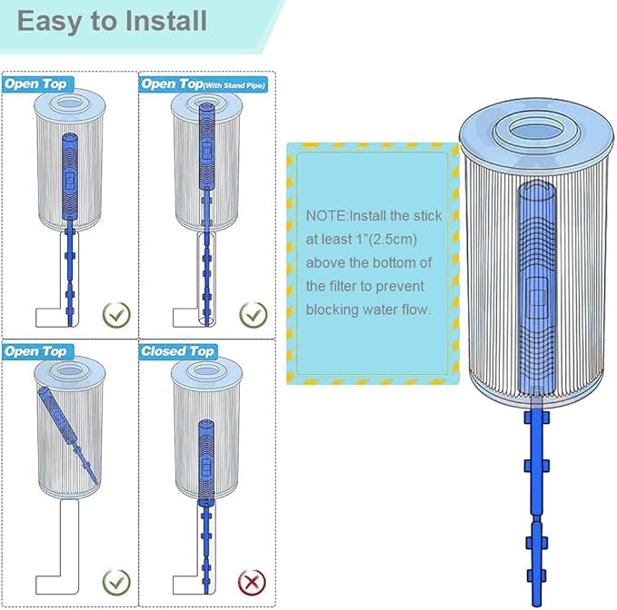 Spa Mineral Sticks for Hot Tub Supplies，Hot Tub Stick with 4 Months Lifetime Universal for Pool&Hot Tub (Blue,2PCS)