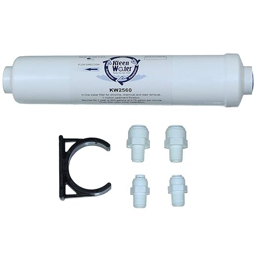 KleenWater in-Line Water Filter to Remove Lead, Chlorine and Chemicals with Versatile Inlet/Outlet Connections, USA Made