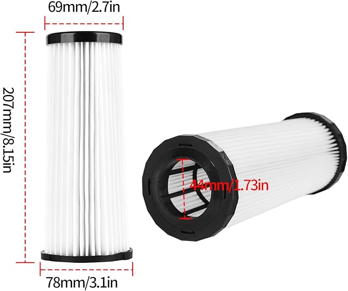 F1 Hepa Filter Compatible with Dirt Devil Vacuum 3JC0280000 2JC0280000 Compatible with Featherlite, Jaguar, Bagless Extra Light, Scorpion (2Pack)
