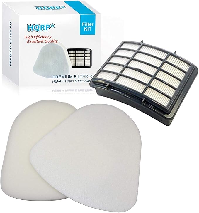 HQRP Filter Kit (HEPA + Foam and Felt) compatible with Shark Navigator NV350 NV360 NV361 NV360_26 NV370 NV380 NV391 UV440 UV490 UV500 UV540 UV550 UV541 series Lift-Away Deluxe Upright Vacuum Cleaner