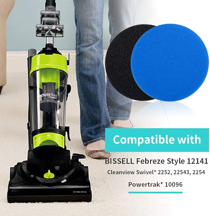 KEEPOW Vacuum Filters Replacement Parts Compatible with Bissell Cleanview Pet Vacuum 2252 2254 3836, Compare to Parts # 12141 & 1601972 (4+2)