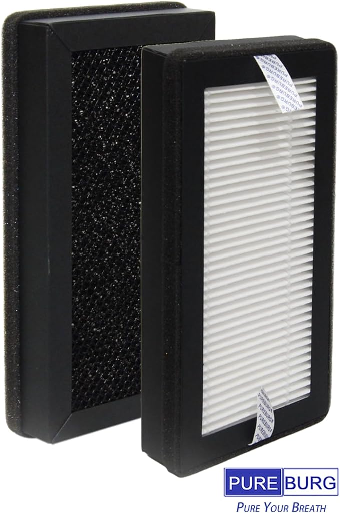 PUREBURG Replacement Filter Compatible with EyeVac Air 2-in-1 Air Purifier & Touchless Vacuum, 6-Pack H13 HEPA Activated Carbon 3-Stage Filtration