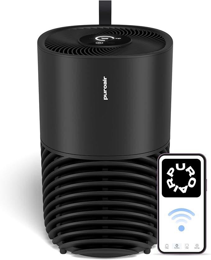 PuroAir 130i HEPA Air Purifiers for Home Pets - Covers Up To 600 Sq Ft - Filters Up To 99.9% of Pollutants, Smoke, Pollen, Dust - Quiet HEPA Air Filter - Air Purifiers for Bedroom