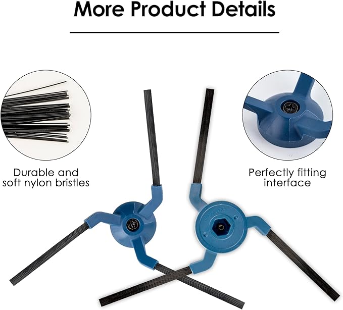 (6 Pack) X10 Pro Omni Replacement Side Brushes Compatible With Eufy X10 Pro Omni Robot Vacuum, Side Brush Kit, Corner Brush Accessories Kit, Vacuum Attachments Brushes, Edge Sweeping Brushes