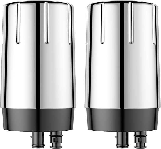 Fil-Fresh 2-Pack Faucet Filter Replacement for Brita® Faucet Filtration System, NSF Certified to Reduce Chlorine, BPA-Free, Lasts 4-Months or 100 Gallons, Chrome