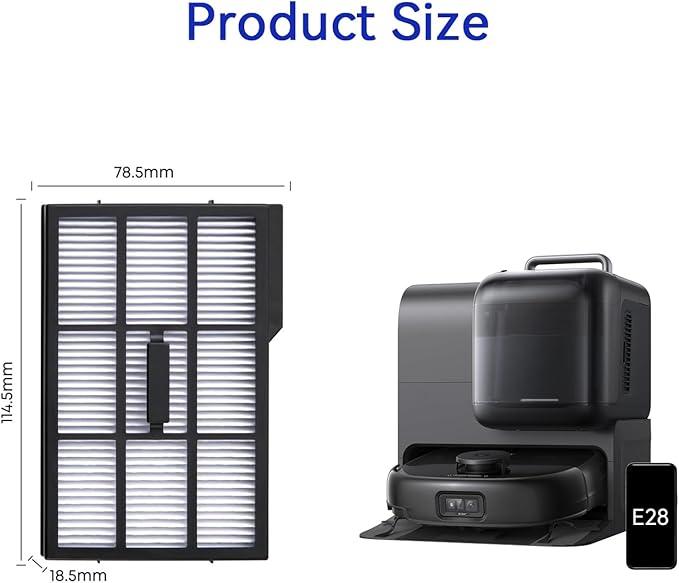 Replacement Filters For Eufy Omni E28/ Omni E25 Robot Vacuum Cleaner - Filters Accessories Kit Filters Accessories Kit - High-Efficiency Filters Replacement Parts