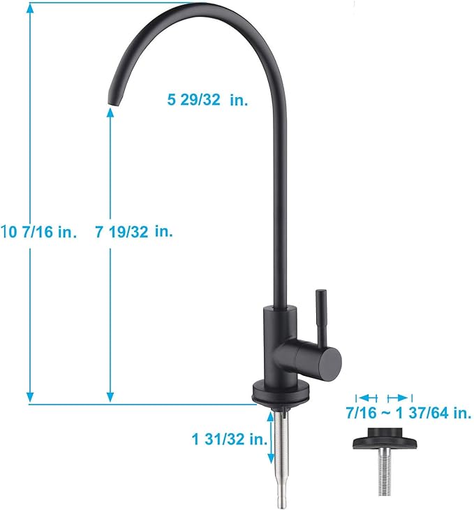 Apaix Drinking Water Faucet Brushed Stainless Steel, Kitchen Water Purifier Faucet for Non-Air Gap Reverse Osmosis Water Filtration System