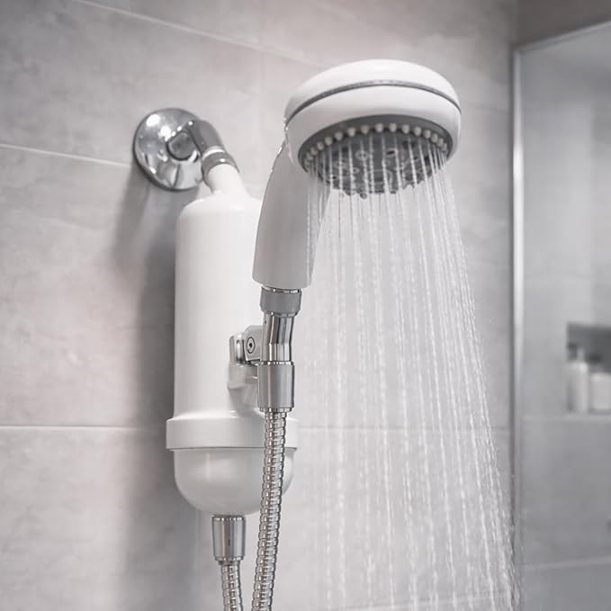 WaterChef Premium Shower Filter System SF-7C-ECO – 1.8 GPM Water-Saving (White) – Deluxe Adjustable Wand, Advanced Filtration, NSF/ANSI Certified, 10,000 Gal