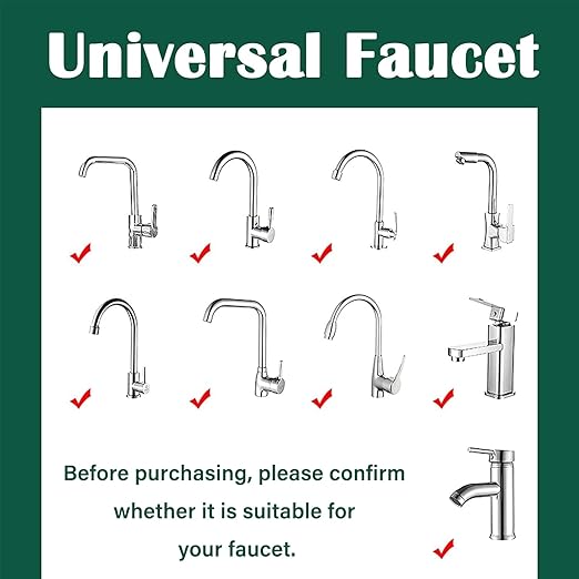 2-Pcs Sink Water Faucet Filter,360 Degree Rotating Faucet Filter Water Filter Purifier for Kitchen,Bathroom Sink,Removes Sediment and Large Impurities,with 6 Filter Cartridges