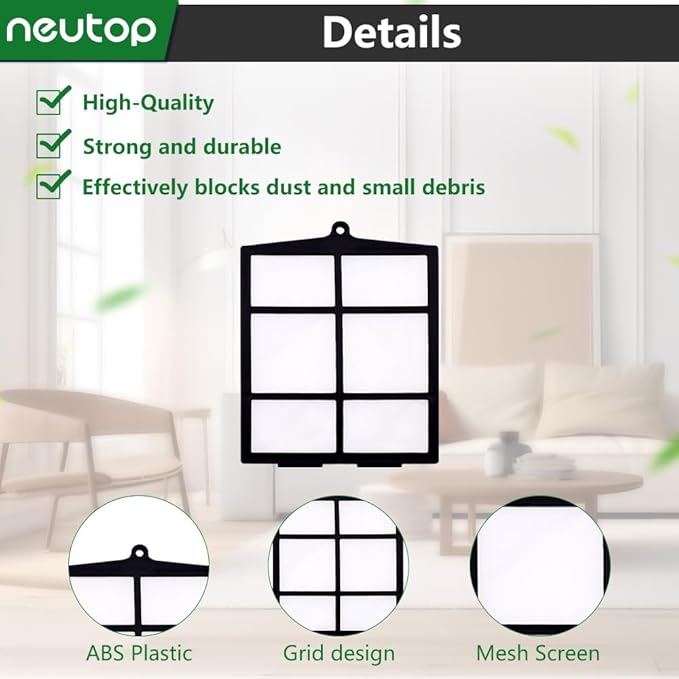 Neutop Replacement Mesh Screen Pre Filter Compatible with Shark ION Robot Vacuum RV2011 AV751 R71 RV700_N R75 RV750_N R76 RV761_N R85 RV850 RV850BRN and Shark IQ R101AE RV1001AE RV101 RV1001, 2-Pack.