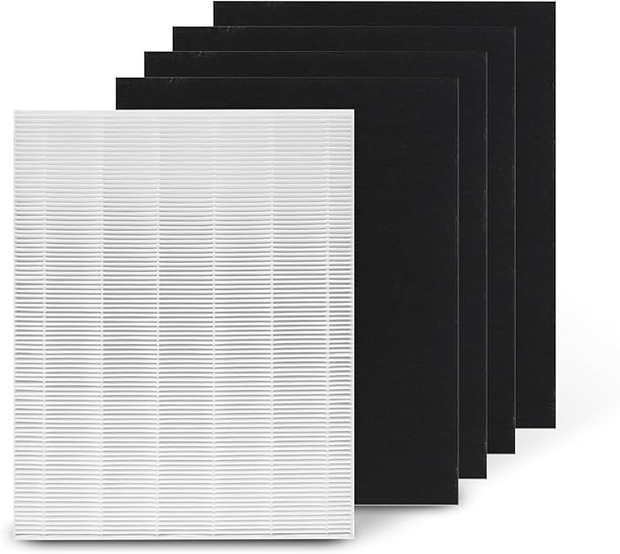 D360 Replacement Filters Kit True HEPA Filter Compatible with Winix D360 Air Purifier, Number 1712-0101-02 1 True HEPA + 4 Activated Carbon Filters