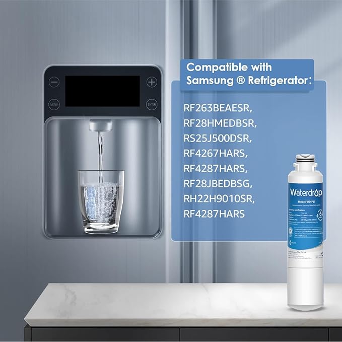 Waterdrop DA29-00020B Replacement for Samsung® Water Filter HAF-CIN/EXP, DA29-00020B, HAF-CIN, DA29-00020B-1, RF28HMEDBSR, RF263BEAESR, RS25J500DSR, RF263TEAESG, HDX FMS-2, DA97-08006A-1, 2 Filters