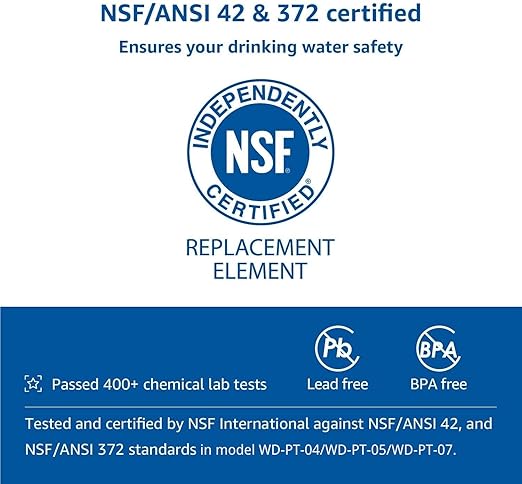 [Original] Waterdrop WD-PF-01A Plus NSF Certified Replacement Filter for Waterdrop Pitcher and Dispenser Filtration System, Reduces Lead, PFAS, PFOA/PFOS, Last Up to 2 Months or 200 Gallons (1 Pack)