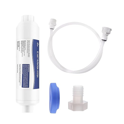 EZ Jug Water Filtration System – Certified by IAPMO R&T to NSF 53 Standards | Filter & Fill 5-Gallon Jugs from Any Garden Hose Faucet | Outdoor Faucet Compatible | Reduces Chlorine, Lead, Cysts & VOCs