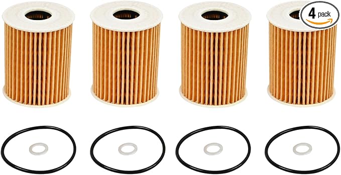 26320-3CKB0 4Pcs Oil Filter Fit for Hyundai Genesis Palisade3.8L/ for Kia Cadenza Sedona Sorento Telluride, Engine Oil Filters with Seals Pack