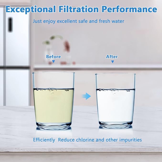Updated 3 Pack GXRTQR Inline Water Filter Compatible with GE GXRTQR, GE GXRTQ, Remove Chlorine, Fluoride, Limescale and More, NSF/ANSI 42&372 Certified, 6 Month / 300 Gallon