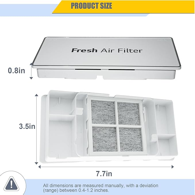 MCR66849208 Filter Cover Decor and 3Pcs Air Filter Replacement Compatible with LG Refrigerator LRMXS2806S, LFXS28968S, LMRS28596S, LMRS28626S, LMRS28626D, LFXS26973d etc.