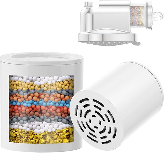 2 Pcs Shower Head Filter Replacement Cartridge for HOPOPRO Filtered Fixed Shower Heads: B0DZCX7YCW, B0DZCZKLXD, B0DZD2N2ZJ B0FDGMKH23 B0FDGH8GX5 Remove Chlorine, Heavy Metals for Better Skin & Hair