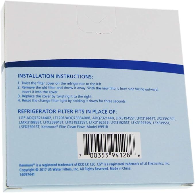Tier1 LT120F Refrigerator Air Filter | Replacement for LG LT120F, ADQ73214402, ADQ73214404, ADQ73214403, ADQ73334008, Kenmore Elite 46-9918, Fridge Air Filter