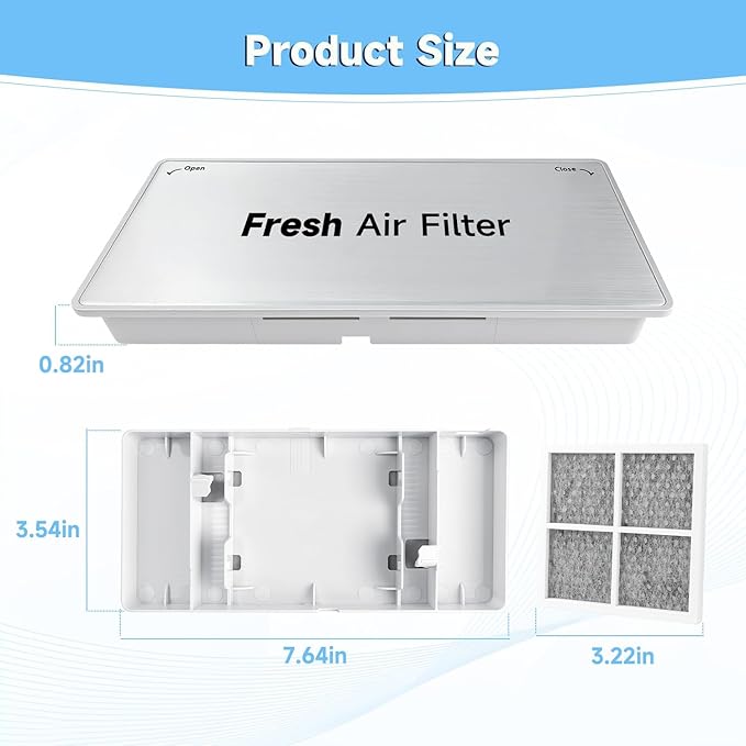 Refrigerator Fresh Air Filter Cover Decor Replace#: ADQ75493301 Compatible with LG ThinQ LRMVS3006S LRMDS3006S LLMXS3006S LRMDS3006D LRMVC2306S LRFDS3016S LRFVC2406S LRFXC2416S LRFXC2406D
