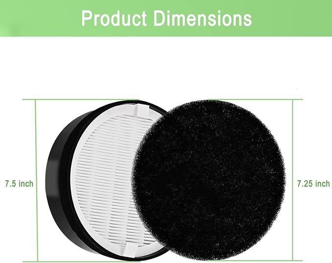 2 Pack LV-H132 Replacement Filter Compatible for LEVOIT LV-H132 Air Purifier LV-H132-RF, H13 True HEPA Filter, Activated Carbon Filter, Replace Part LV-H132-RF