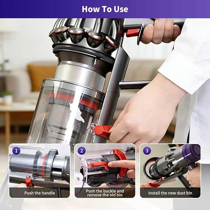 Upgraded Dust Bin Replacement Compatible With Dyson V11 V15 SV14 SV15 SV22 Vacuum Cleaner,Canister Bin for Part no.970050-01 and Part no.965443-01