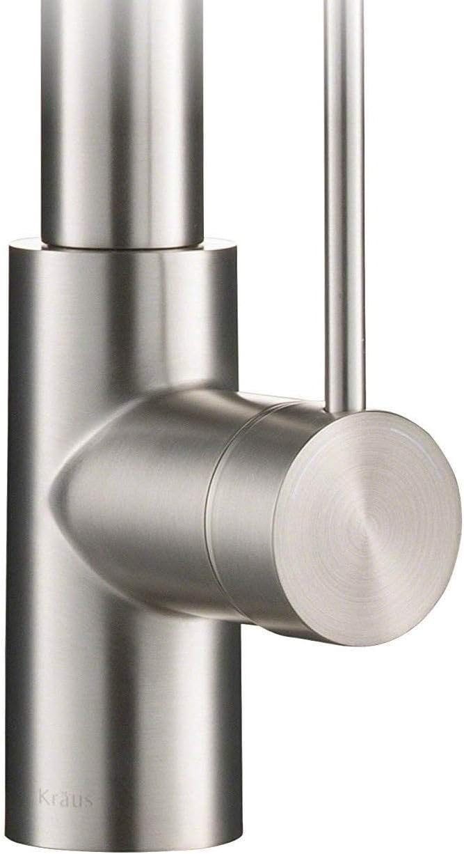 KRAUS Oletto Commercial Style Single Handle Pull Down Kitchen Faucet with QuickDock Top Mount Installation Assembly in Spot Free Stainless Steel, KPF-2631SFS
