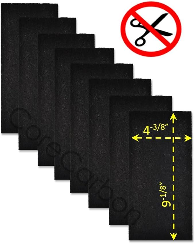 8-Pack Exact Fitment Carbon Pre-Filter Designed to Fit Honeywell True HEPA Models HPA-050, HPA060, HPA060BWM, HPA061-TGT and HEPAClean Model HHT-055