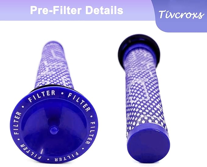 10 Pack Replacement Vacuum Filters Compatible with Dyson V7, V8 Cordless Vacuums - 5 Pre-Filters, 5 Post-Filters