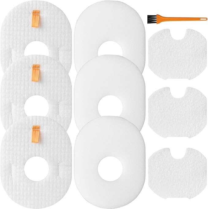 Vacuum Filters Replacement for Shark Rocket, HV300, HV300W, HV301, HV302, HV303, HV305, HV308, HV310, UV450, 3 Foam + 3 Felt Filters and 3 Post-Filters, Replaces Part XFFV300