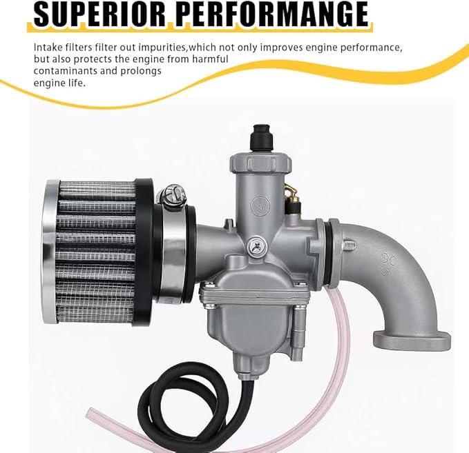 Air Filter, Valve Cover Breather, 25mm Auto Crankcase Cold Air Filter Cleaner with Adjustable Clamp, Breather Turbo Vent Cleaner Automotive Accessories Fit for Cars and Motorcycles (Silver)